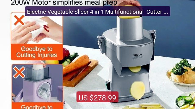 Electric Vegetable Slicer 4 in 1 Multifunctional Cutter 200W with... Best Deal 2026 | Shop Now!