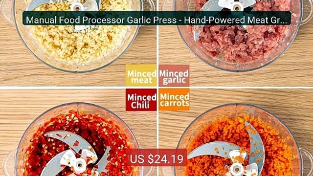 Manual Food Processor Garlic Press - Hand-Powered Meat Grinder Vege... Top Rated 2026 | Buy Now!