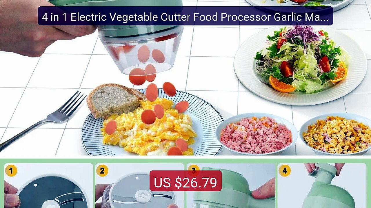 4 in 1 Electric Vegetable Cutter Food Processor Garlic Masher ... -- Best Buy 2026 | Great Quality!