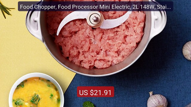 Food Chopper, Food Processor Mini Electric, 2L 148W, Stainless Ste... Best Deal 2026 | Shop Now!