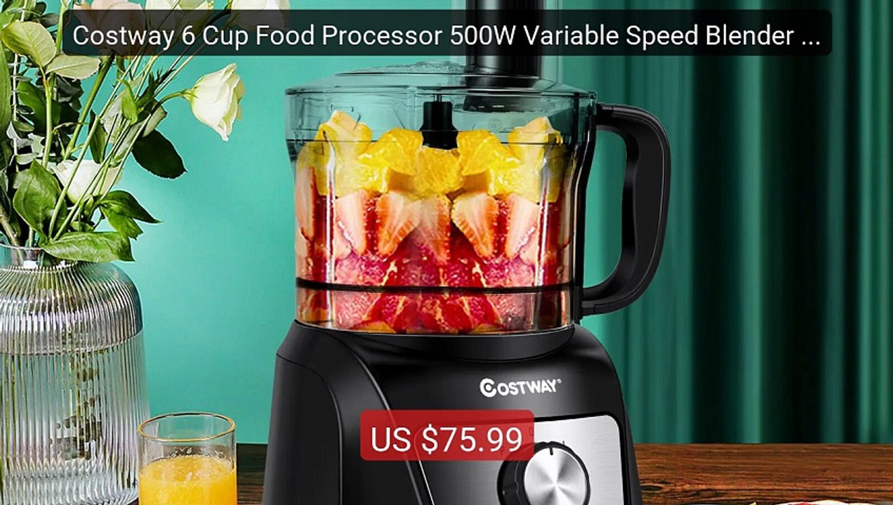 Costway 6 Cup Food Processor 500W Variable Speed Blender Chopper w... -- Best Deal 2026 | Shop Now!