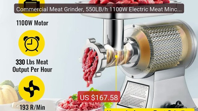 Commercial Meat Grinder, 550LB/h 1100W Electric Meat Mincer, Heavy ... Top Rated 2026 | Buy Now!