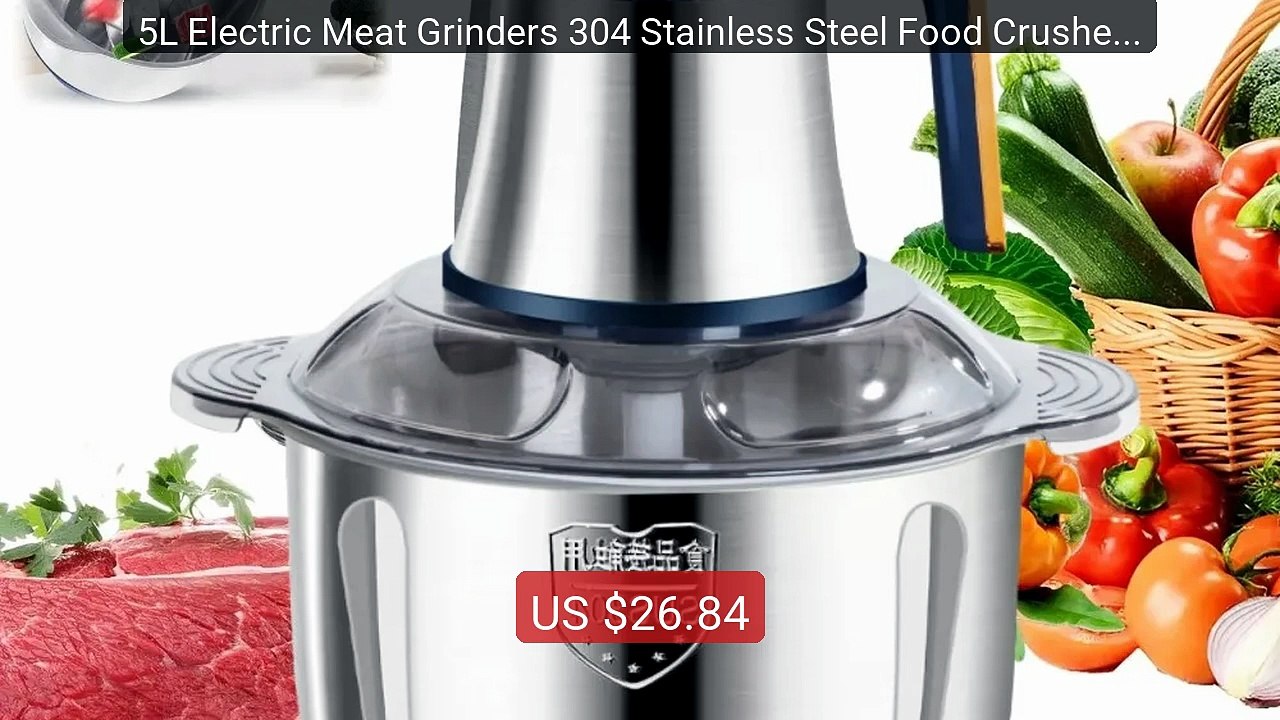 5L Electric Meat Grinders 304 Stainless Steel Food Crusher Mul... -- Hot Deal 2026 | Limited Offer!