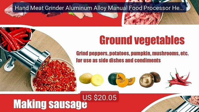 Hand Meat Grinder Aluminum Alloy Manual Food Processor Heavy D... Hot Deal 2026 | Limited Offer!