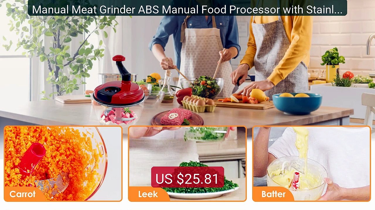 Manual Meat Grinder ABS Manual Food Processor with Stainless Steel ... -- Top Rated 2026 | Buy Now!