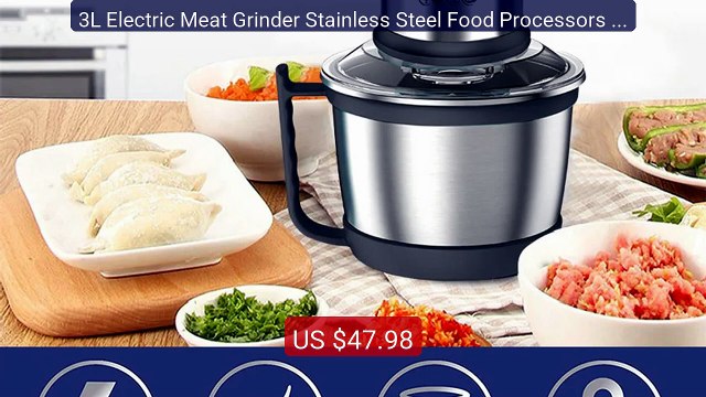 3L Electric Meat Grinder Stainless Steel Food Processors Chopper 80... Top Rated 2026 | Buy Now!