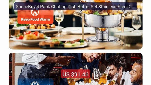 SucceBuy 4 Pack Chafing Dish Buffet Set Stainless Steel Cha... Top Pick 2026 | Unbeatable Price!