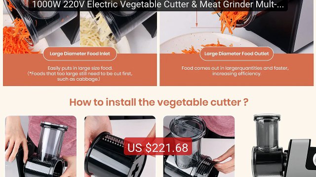 1000W 220V Electric Vegetable Cutter & Meat Grinder Mult-function ... Best Deal 2026 | Shop Now!