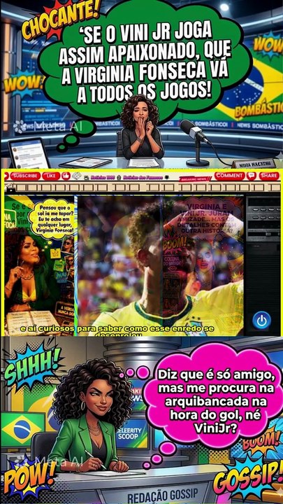 #VirginiaFonseca diz que é só amizade, mas #ViniJr faz sinal secreto em campo e joga o mistério pro alto! Quem está enganando quem 💅🔥