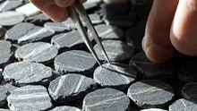 Slate Discs Arranged Into a Mosaic Pattern ✨ Satisfying Stone Art