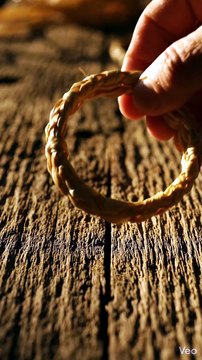 Woven Reed Loops Arranged in Circular Pattern 🌾✨ Satisfying Handmade Art