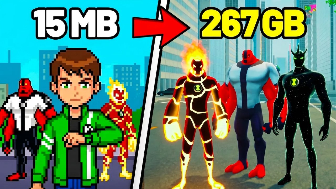 Probé el juego de Ben 10 de 15 MB contra el de 267 GB ¿vale la pena el gigante?