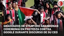Protesta contra Google durante graduación de Stanford.