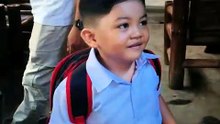 First day of schooling ni Grey 🎒