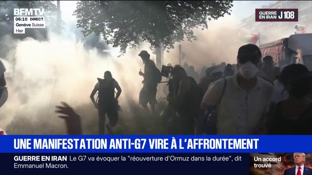 Les opposants au G7 se sont mobilisés autour de l'ONU à Genève, de multiples affrontements avec la police recensés
