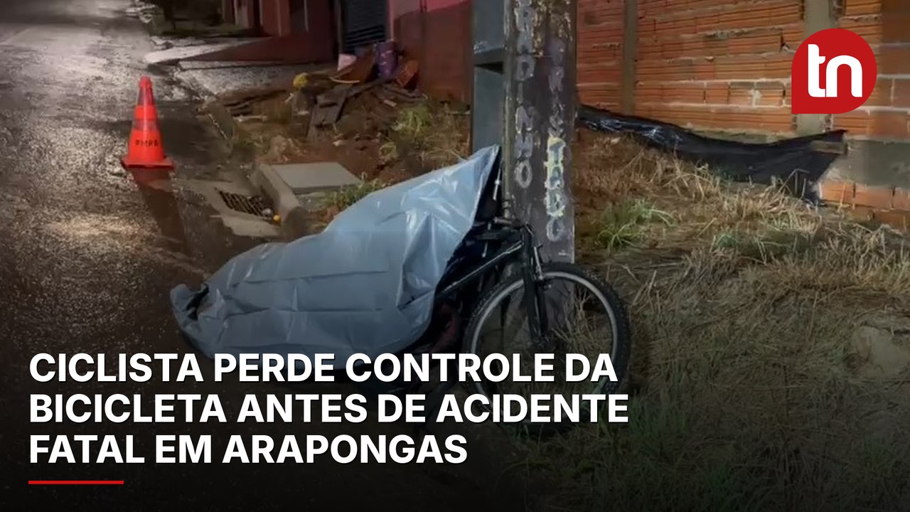 Vídeo mostra momento em que ciclista perde controle da bicicleta antes de acidente fatal em Arapongas