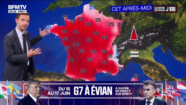Températures élevées, quelques orages dans le Finistère, jusqu'à 35°C... La météo de ce lundi 15 juin