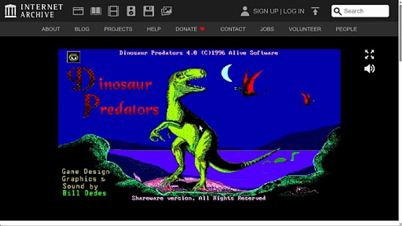 Dinosaur Predators (DOS) Parasaurolophus Walkthrough