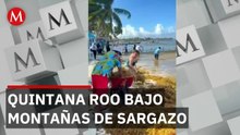 Playas de Quintana Roo desaparecen bajo montañas de sargazo en temporada alta de turismo