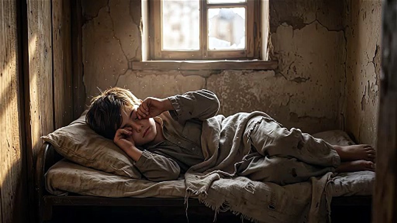 cute boy awakes