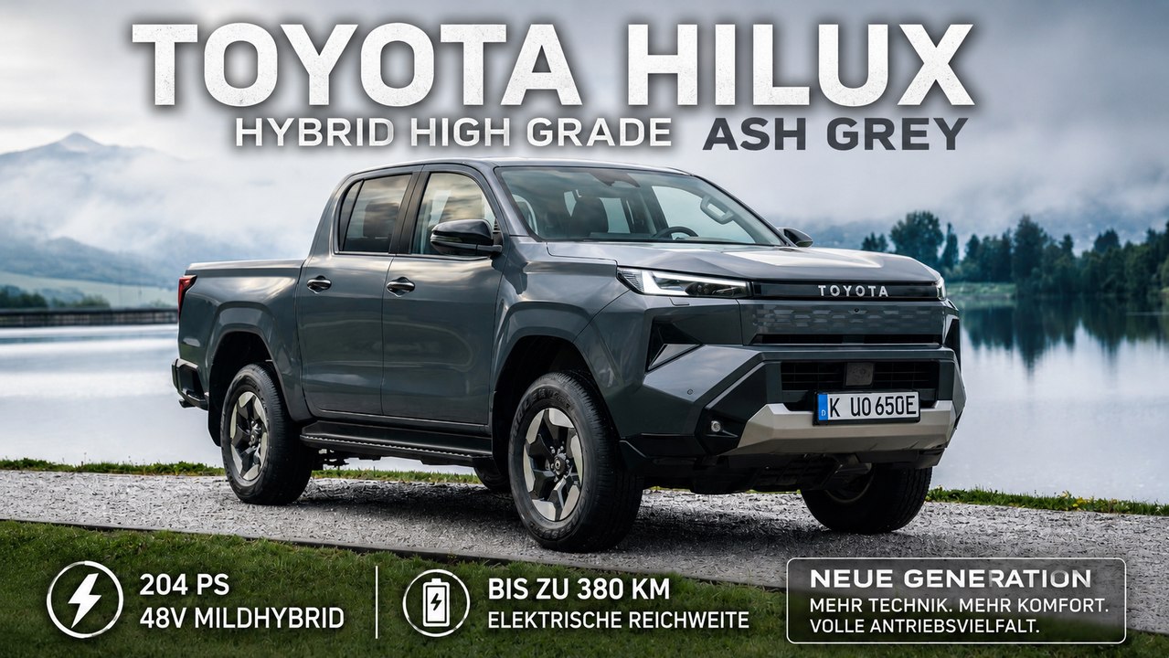 2026 Toyota Hilux Hybrid High Grade in Ash Grey | Pick-up der Zukunft?