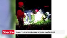 Tuvalet ihtiyacını gidermek isterken ırmağa düştü, itfaiye ekipleri kurtardı
