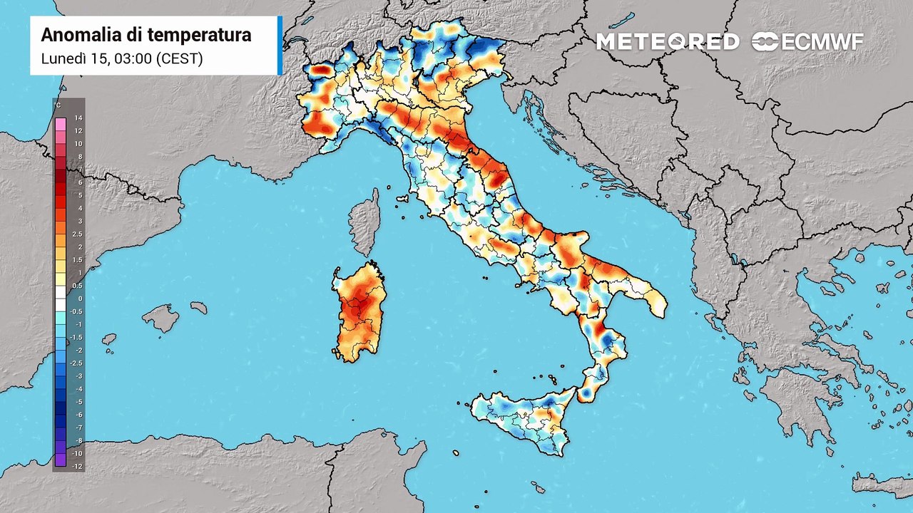 Caldo in aumento nei prossimi giorni con l'anticiclone