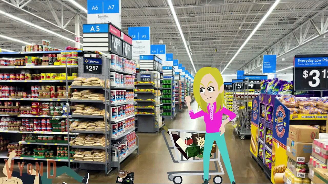Childish Dad misbehaves at the Grocery Store