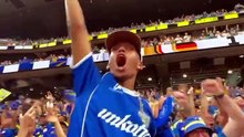 I tifosi festeggiano allo stadio il primo gol di Curacao ad un Mondiale