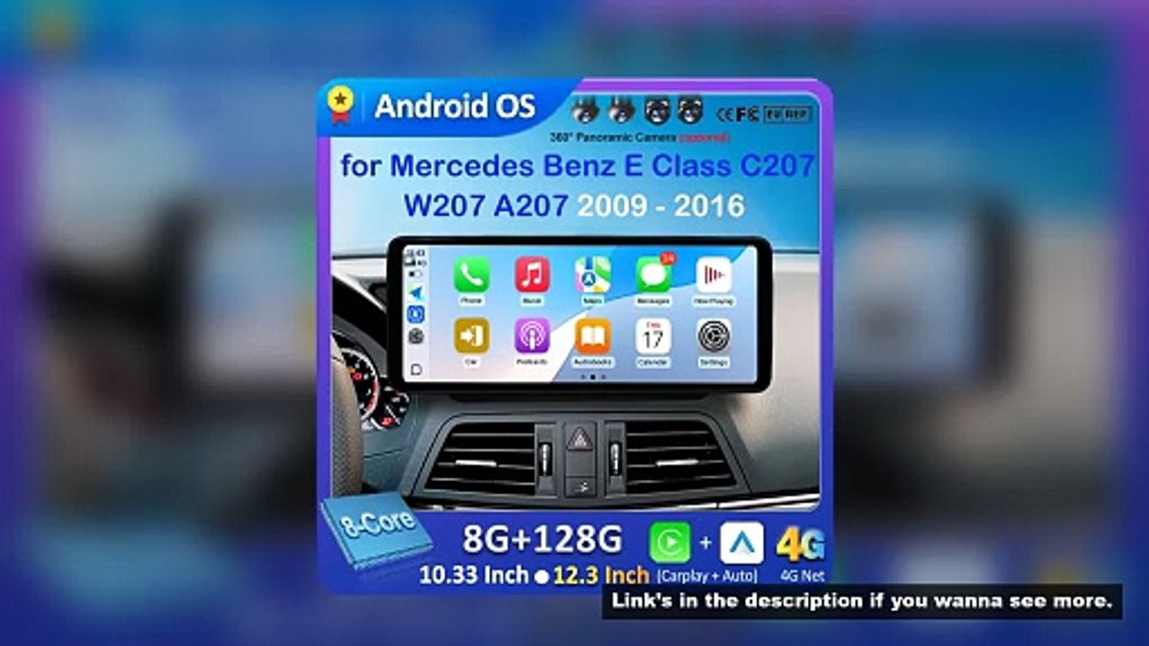 Wireless Carplay Car Radio Android 16 for Mercedes Benz E Class C207 W207 A207 2009 - 2016 DSP Stere