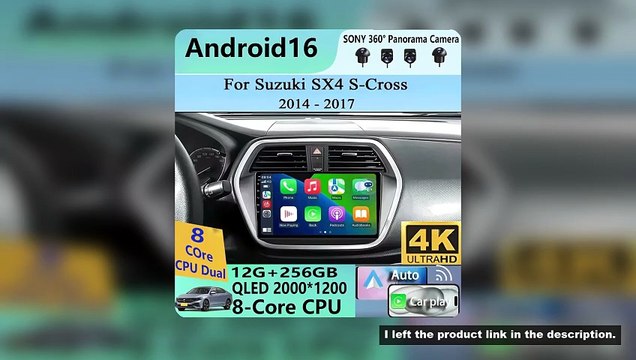 Android 16 Carplay Auto WIFI+4G Car Radio For Suzuki SX4-CROSS 2014-2017 Multimedia Video Player Nav