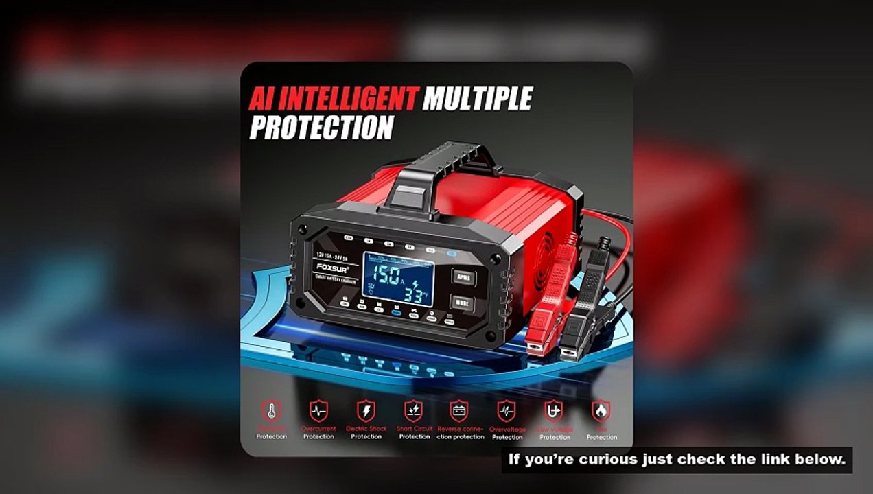 300W Car Battery Charger Full Automatic Protect Quick Charger 12V/24V Multiple Protections LCD Displ