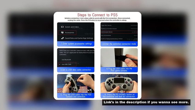 Wireless Gamepad for P5 Bluetooth-compatible Game Controller for P5/P5 Slim/P5 Pro Joystick with Mac