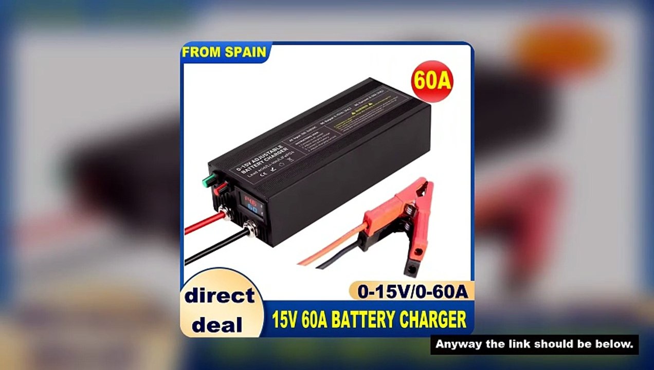 12v 100A 60a lithium Battery Charger 30A 20A 40A 50A Fast Charger with Adjustable Current 100V-240V