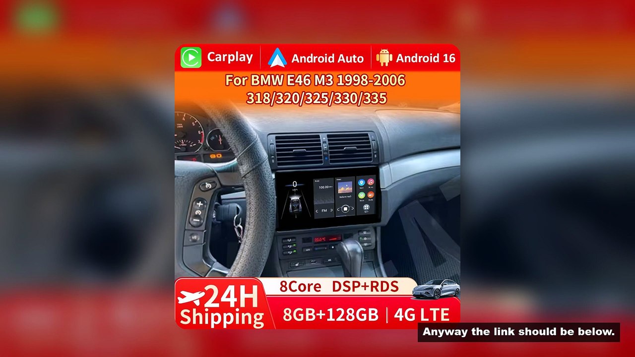 Android 16 9'' Wireless Carplay Car Radio Stereo Multimedia Player for BMW E46 M3 318 320 325 330 33
