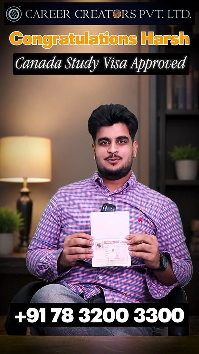 🎉 Congratulations Harsh🇨🇦Your Canada Study Visa has been approved through Career Creators 🌟