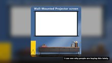 MIXITO Wall Mounted Projector Screen Shredded Milk 60-120 Inch White Wrinkle-Free 160° Viewing Angle