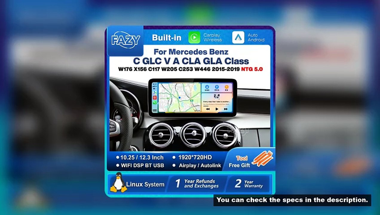 Linux Carplay Android Auto Touch Screen For Mercedes Benz C GLC V A GLA CLA Class W176 X156 C117 W20