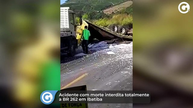 Acidente com morte interdita totalmente a BR 262 em Ibatiba
