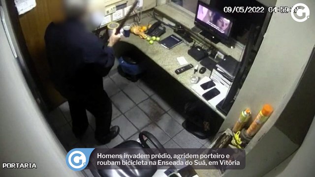 Homens invadem prédio, agridem porteiro e roubam bicicleta na Enseada do Suá, em Vitória