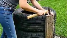 Old Tires Turn Into a Stunning Tulip Planter 🌷😳_3