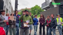 Des professeurs de Liège rassemblés devant le Collège Sainte Véronique