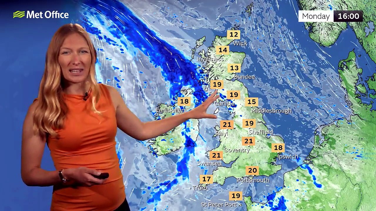Met Office Monday Afternoon Weather Forecast 15/06/2026