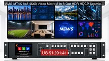 AMS-MT4K 8x8 4K60 Video Matrix 8 In 8 Out HDR HDCP Seamless S... -- Amazing Value 2026 | Must Have!