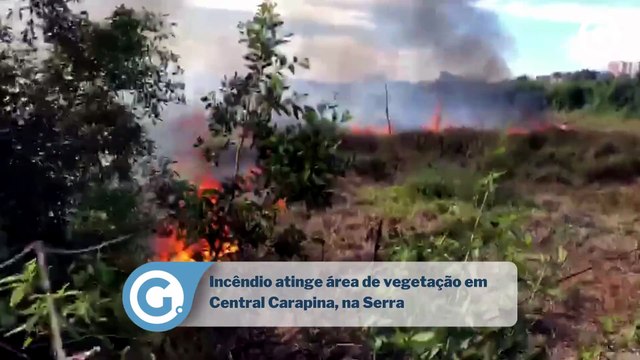 Incêndio atinge área de vegetação em Central Carapina, na Serra