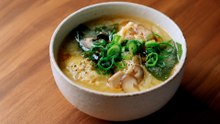 Glass Noodle Miso Soup With Chicken Meatballs 🍲