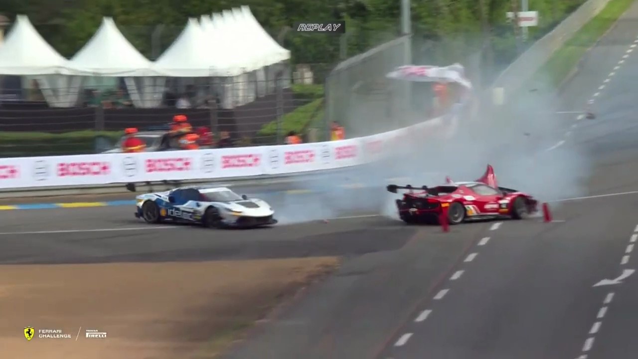 Ferrari Challenge Europe 2026 Le Mans Race 2 Morrow Ide Big Crash