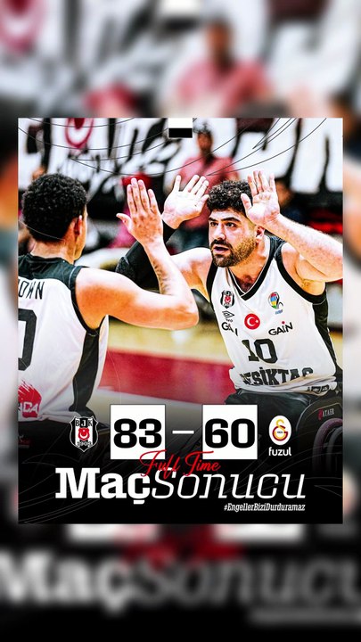 Yarı finalin ilk maçında galibiyet bizim! 💪  Beşiktaş 83-60 Galatasaray Fuzul  #EngellerBiziDurduramaz 🦅