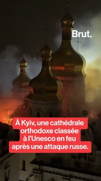 L'impressionnant incendie de la cathédrale de la Dormition à Kyiv