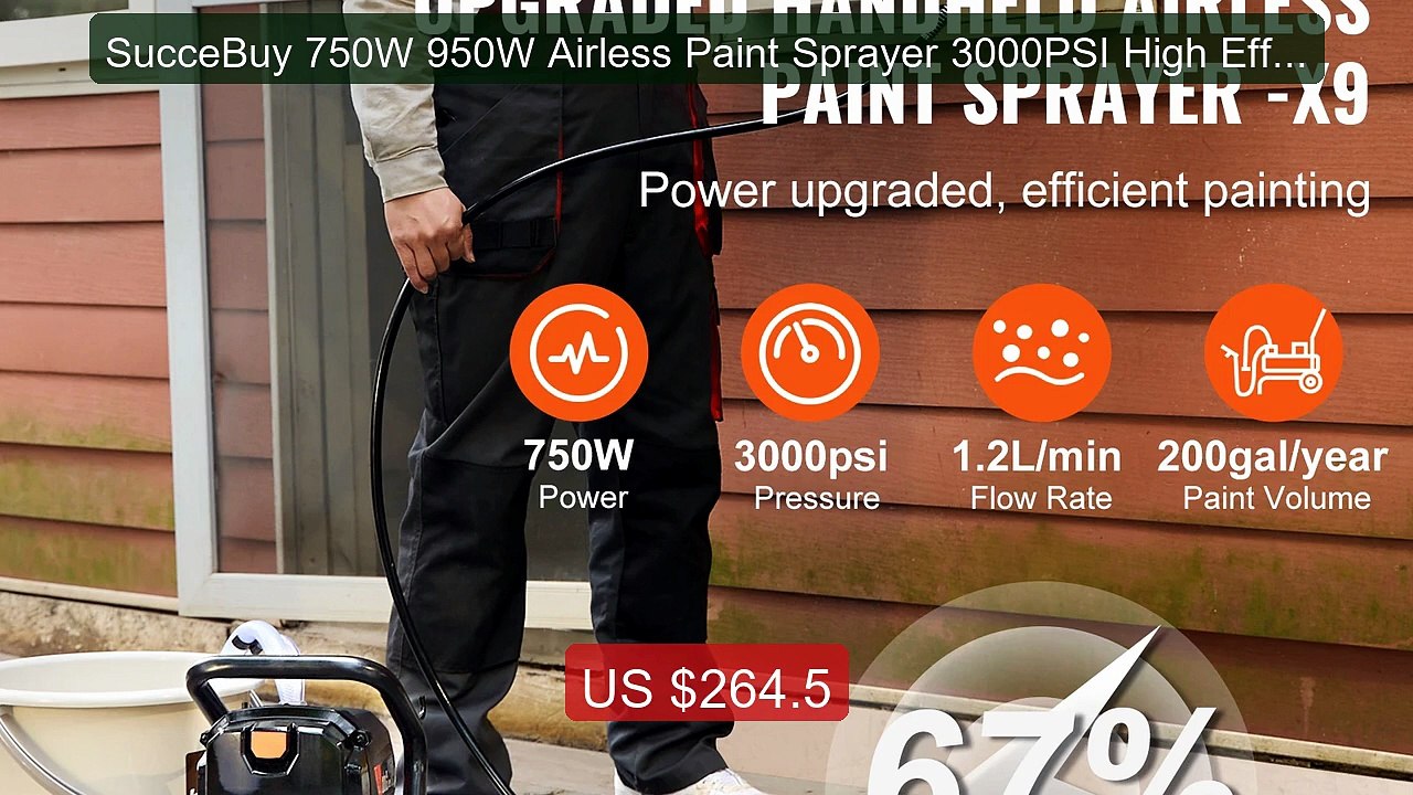 SucceBuy 750W 950W Airless Paint Sprayer 3000PSI High Effic... -- Top Pick 2026 | Unbeatable Price!